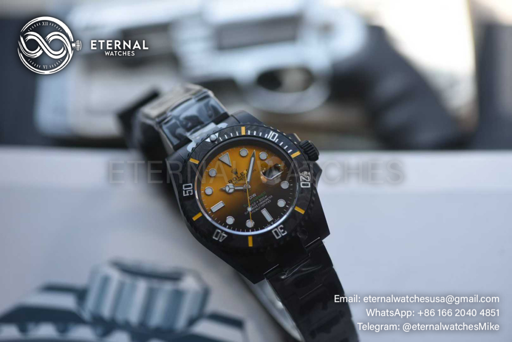 ROLEX - Submariner DIW 40mm 904L DLC/DLC Org/Blk Dial VSF VS3135