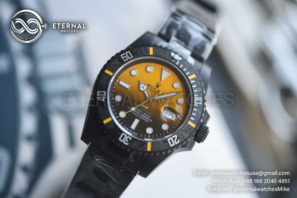 ROLEX - Submariner DIW 40mm 904L DLC/DLC Org/Blk Dial VSF VS3135