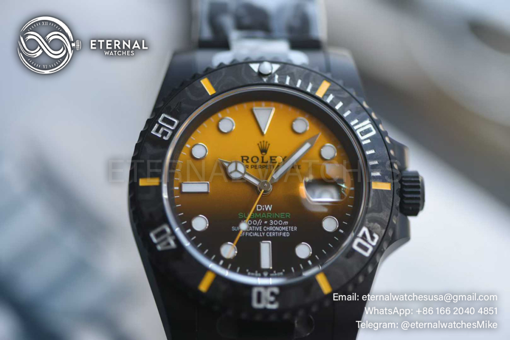 ROLEX - Submariner DIW 40mm 904L DLC/DLC Org/Blk Dial VSF VS3135