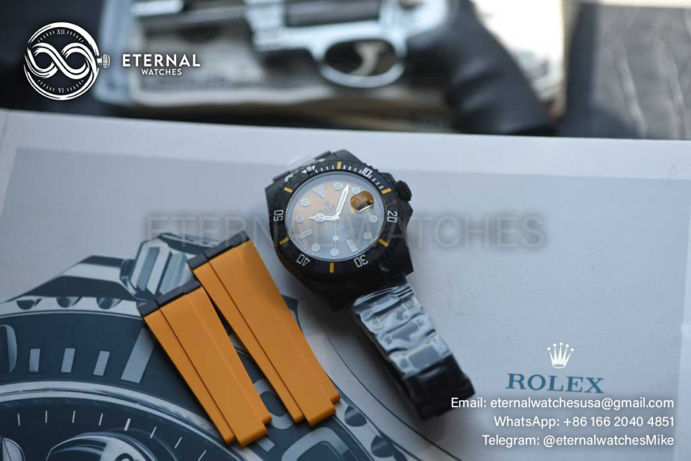 ROLEX - Submariner DIW 40mm 904L DLC/DLC Org/Blk Dial VSF VS3135