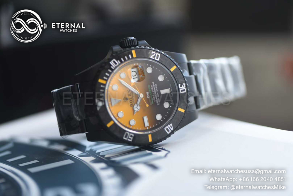 ROLEX - Submariner DIW 40mm 904L DLC/DLC Org/Blk Dial VSF VS3135