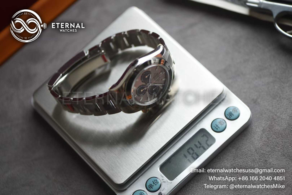 ROLEX - SUPER CLONE Daytona 116509 40mm SS/SS Grey/Blk VSF V3 DD4130 Super Clone (Weight Adjusted)