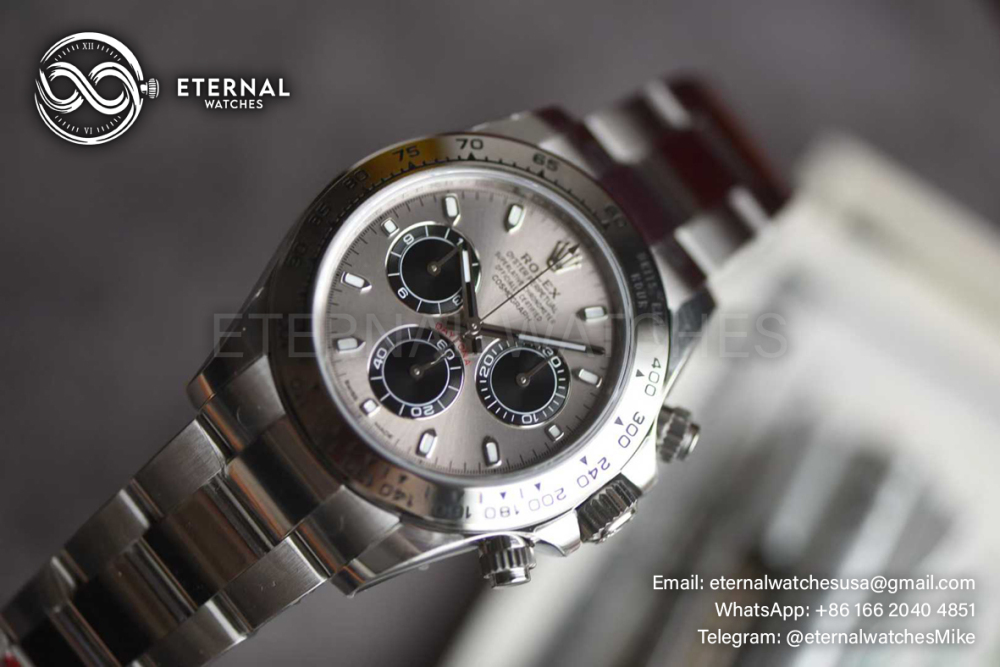 ROLEX - SUPER CLONE Daytona 116509 40mm SS/SS Grey/Blk VSF V3 DD4130 Super Clone (Weight Adjusted)