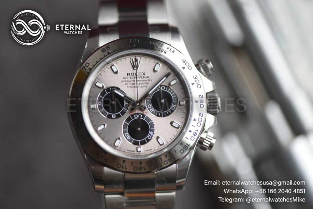 ROLEX - SUPER CLONE Daytona 116509 40mm SS/SS Grey/Blk VSF V3 DD4130 Super Clone (Weight Adjusted)