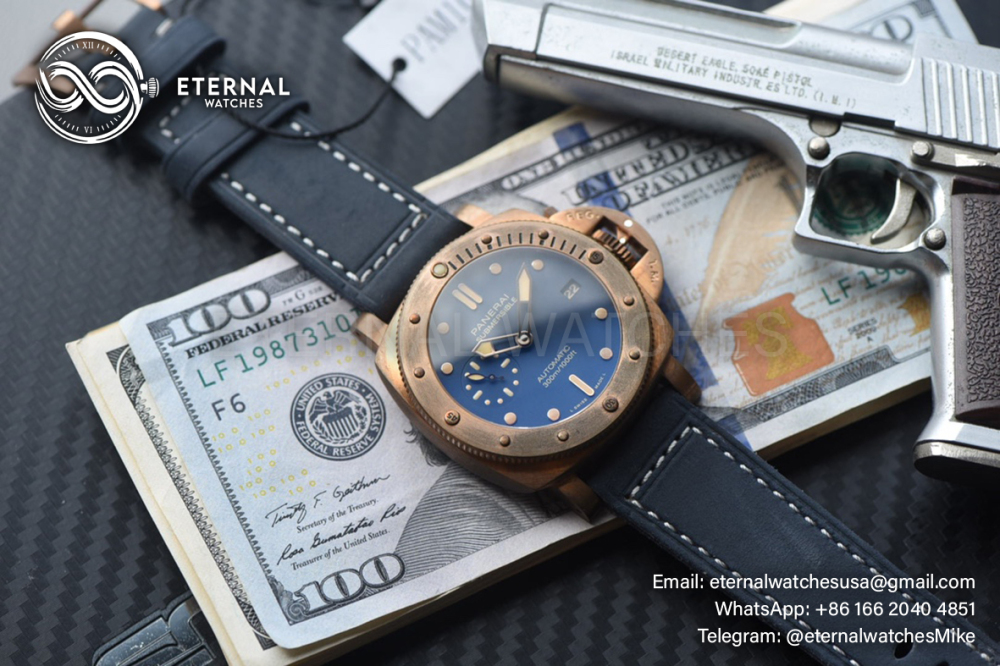 PANERAI - SUPER CLONE Submersible Pam1074 Bronzo 42mm BR/LE Blue Dial VSF P900