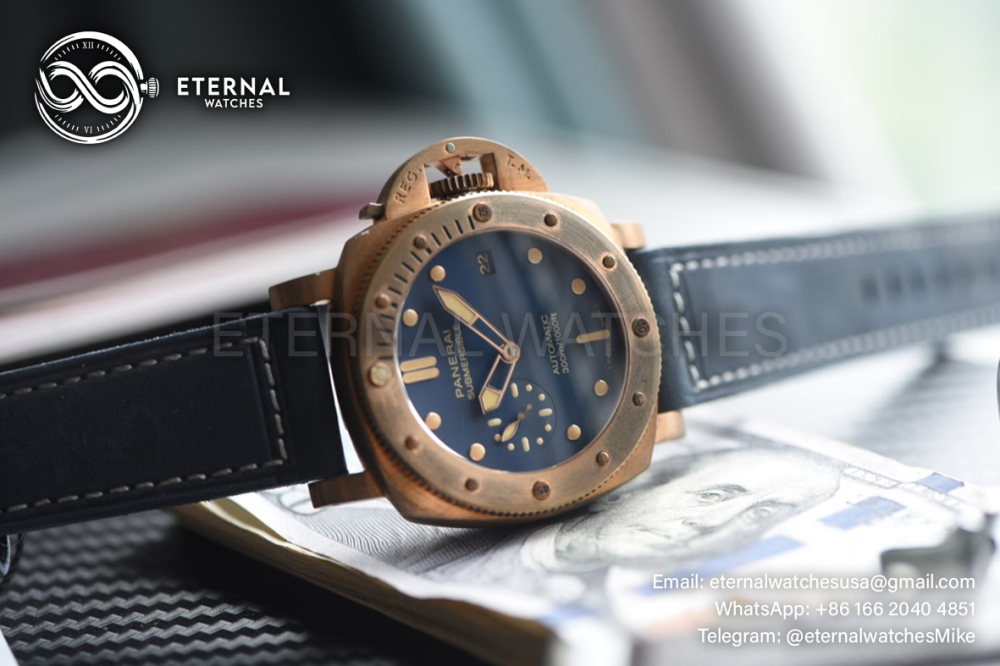 PANERAI - SUPER CLONE Submersible Pam1074 Bronzo 42mm BR/LE Blue Dial VSF P900