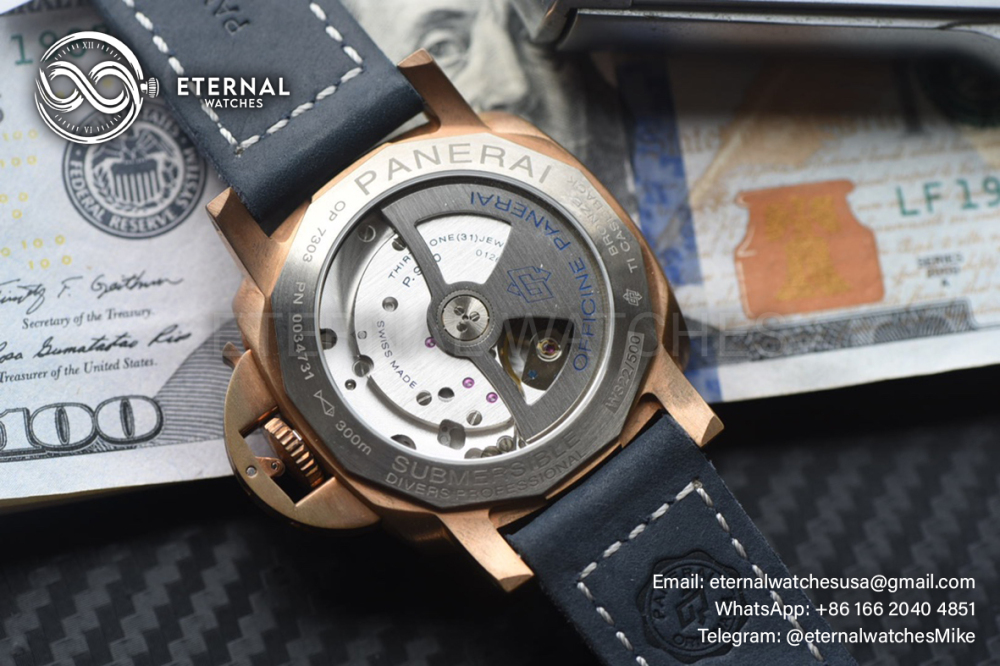 PANERAI - SUPER CLONE Submersible Pam1074 Bronzo 42mm BR/LE Blue Dial VSF P900