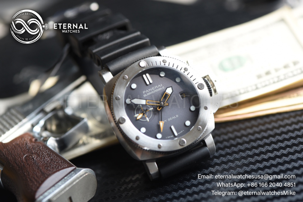 PANERAI - SUPER CLONE Submersible PAM1323 44mm SS/RU Grey Dial VSF P9011