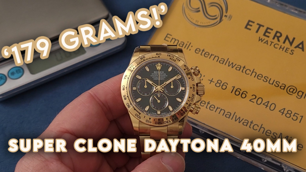 ROLEX - SUPER CLONE Daytona 116508 40mm YG Green Dial 4130 (Weight Adjusted)