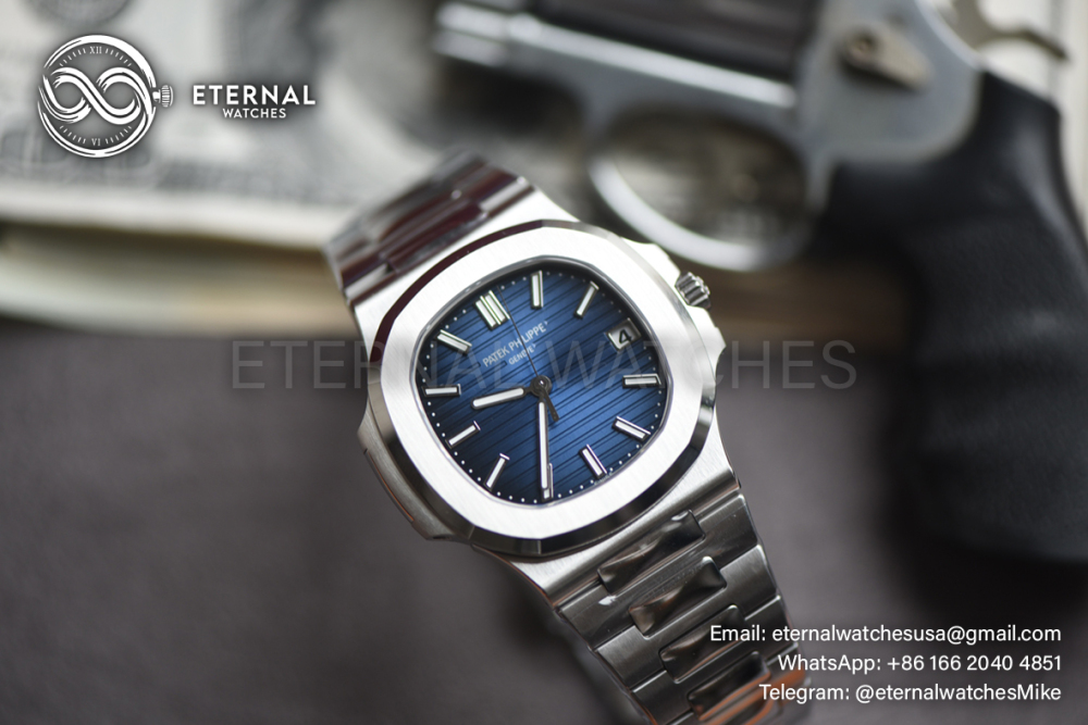 PATEK PHILIPPE - SUPER CLONE Nautilus 5811 41mm SS/SS Blue/Stk DDF DD330 (Weight Adjusted)