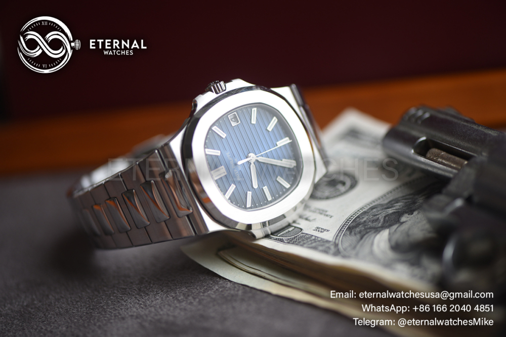 PATEK PHILIPPE - SUPER CLONE Nautilus 5811 41mm SS/SS Blue/Stk DDF DD330 (Weight Adjusted)