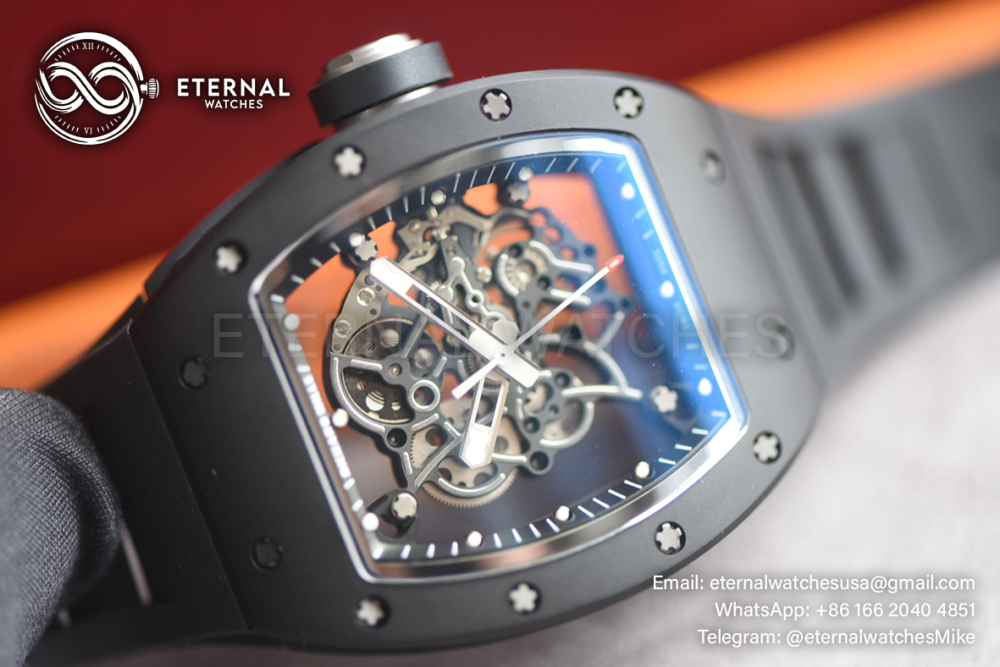 RICHARD MILLE - SUPER CLONE RM055 43mm Black Cer/RU Skeleton Dial APSF RMUL2