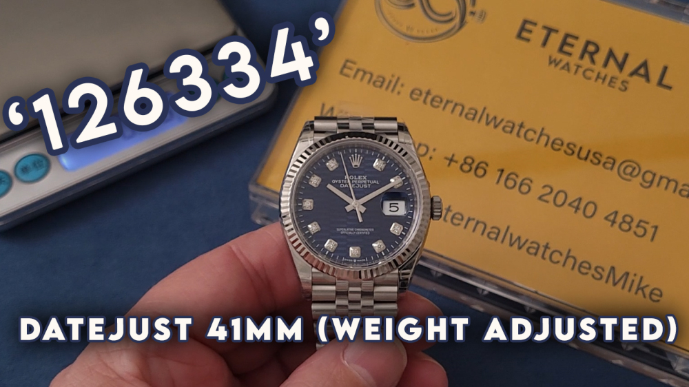 ROLEX - DateJust 126334 41mm Jubilee SS/SS Blue Textured/Diamond VSF DD3235