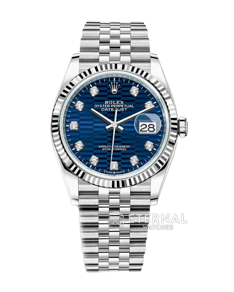 ROLEX - DateJust 126334 41mm Jubilee SS/SS Blue Textured/Diamond VSF DD3235