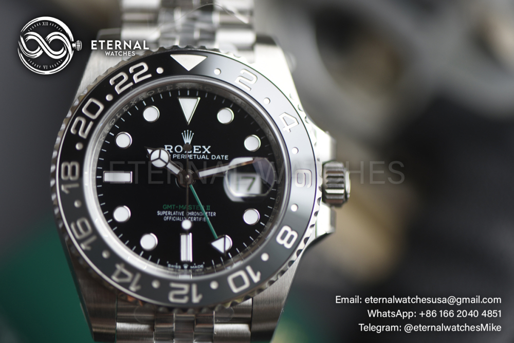 ROLEX - SUPER CLONE GMT Master II 126710 Bruce Wayne 40mm Jubilee SS/SS Black Dial VSF DD3285