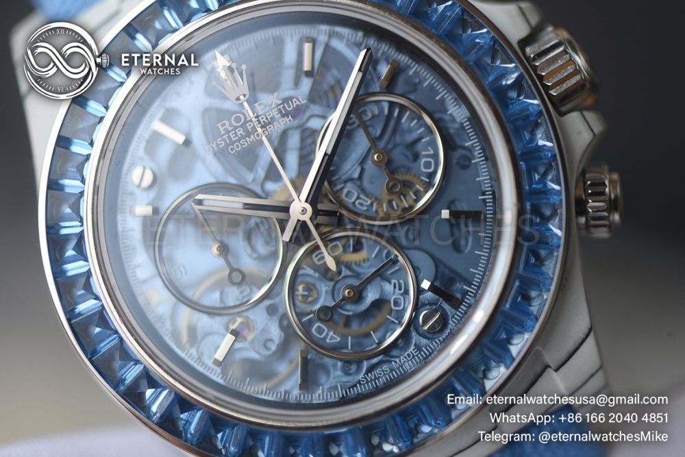 ROLEX - SUPER CLONE Daytona 40mm White Carbon/Ny Skeleton Dial SONIC DD4802
