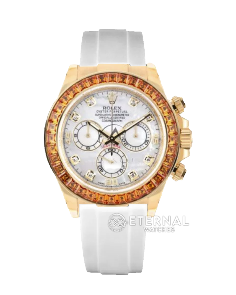ROLEX - SUPER CLONE Daytona 126518 Gem 40mm YG/RU MOP/Dia N6F DD4130