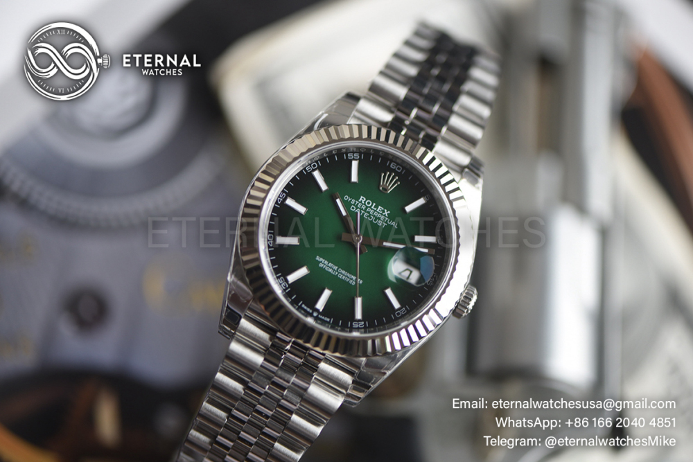ROLEX - 2026 SUPER CLONE DateJust 41mm SS Green Ombre 3235