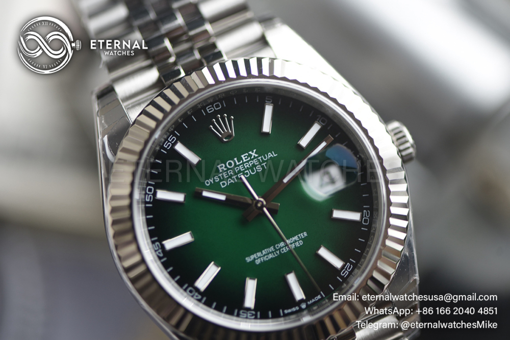 ROLEX - 2026 SUPER CLONE DateJust 41mm SS Green Ombre 3235