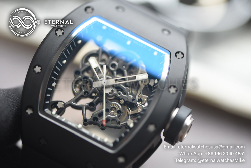 RICHARD MILLE - SUPER CLONE RM055 43mm Black Cer/RU Skeleton Dial ZF V3 RMUL2
