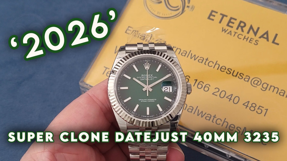 ROLEX - 2026 SUPER CLONE DateJust 41mm SS Green Ombre 3235
