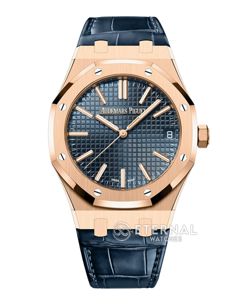 AUDEMARS PIGUET - SUPER CLONE Royal Oak 41mm 15510 RG/LE Blue/Stk DDF DD4302 (SW Dial Weight Adjusted)