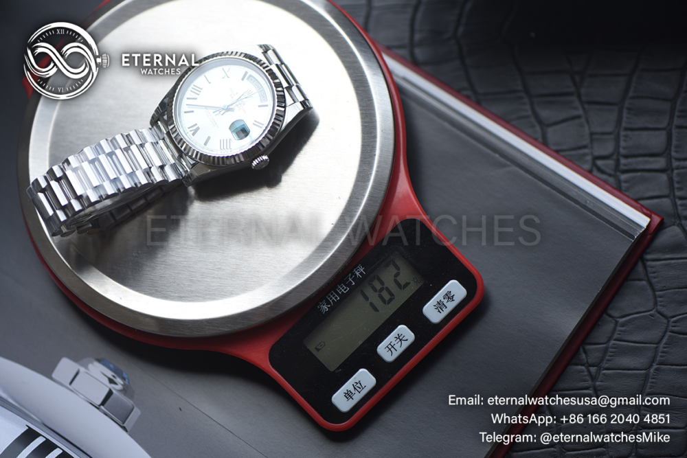 ROLEX - SUPER CLONE DayDate 228236 40mm SS/SS Ice Blue/Rmn VSF V2 DD3255 (Weight Adjusted)