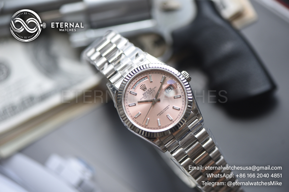 ROLEX - SUPER CLONE DayDate 228239 40mm SS/SS Rose/Dia KF 2836 (Weight Adjusted)