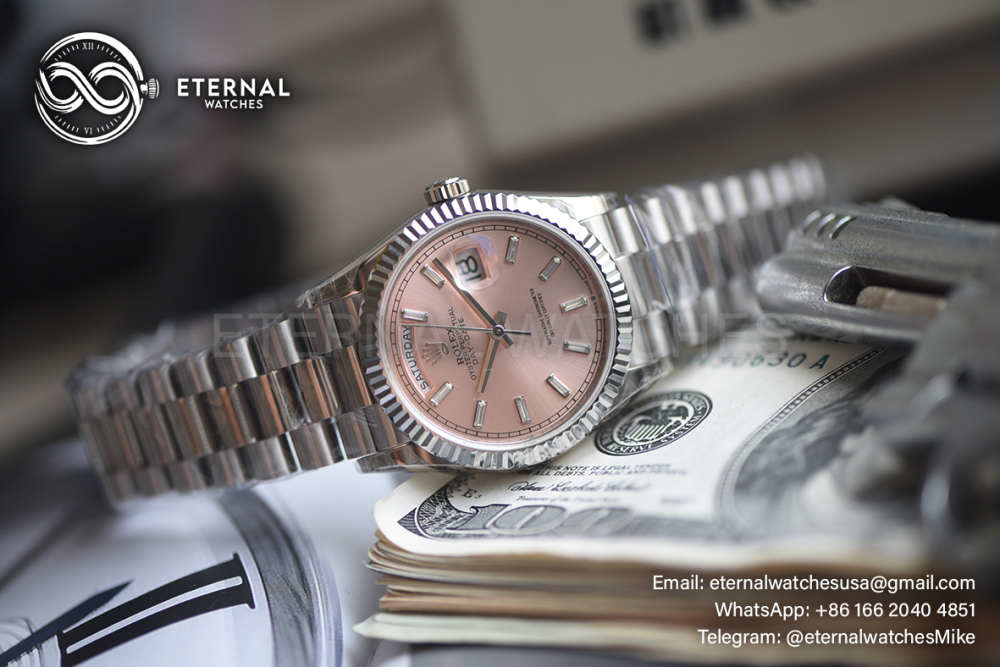 ROLEX - SUPER CLONE DayDate 228239 40mm SS/SS Rose/Dia KF 2836 (Weight Adjusted)