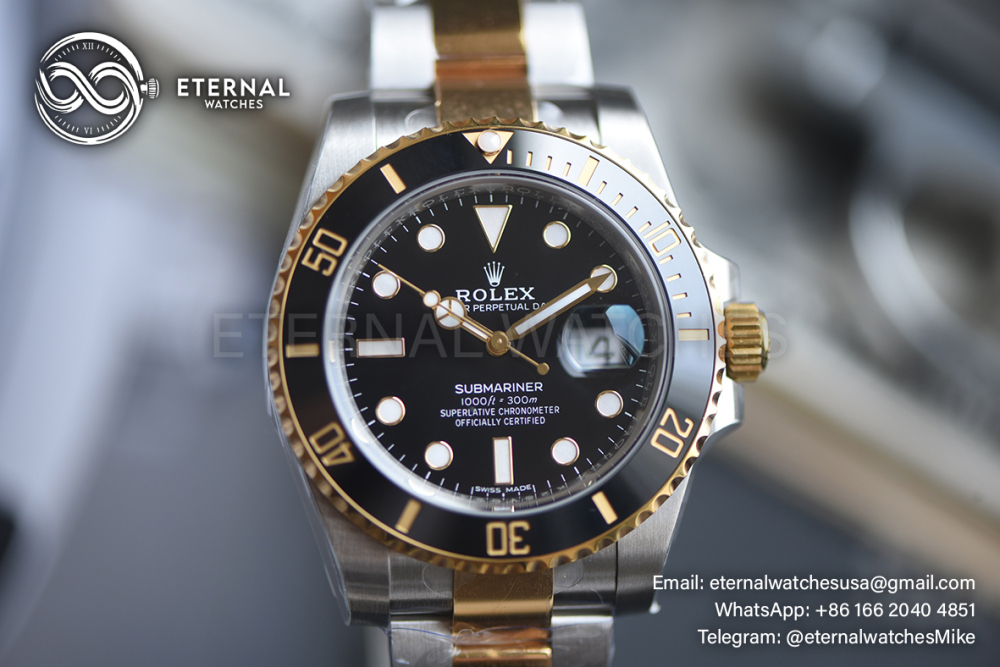 ROLEX - SUPER CLONE Submariner 126613LN 41mm YG/SS Black Dial VSF V2 DD3235 (Weight Adjusted)