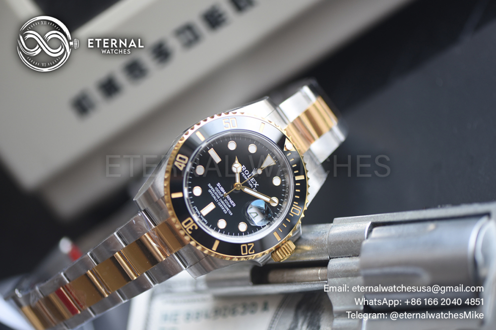 ROLEX - SUPER CLONE Submariner 126613LN 41mm YG/SS Black Dial VSF V2 DD3235 (Weight Adjusted)