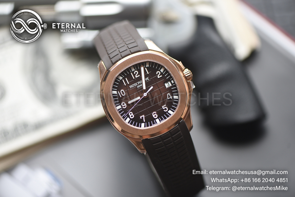 PATEK PHILIPPE - SUPER CLONE Aquanaut 5167 40mm RG/RU Brown Dial DDF DD330 (Weight Adjusted)