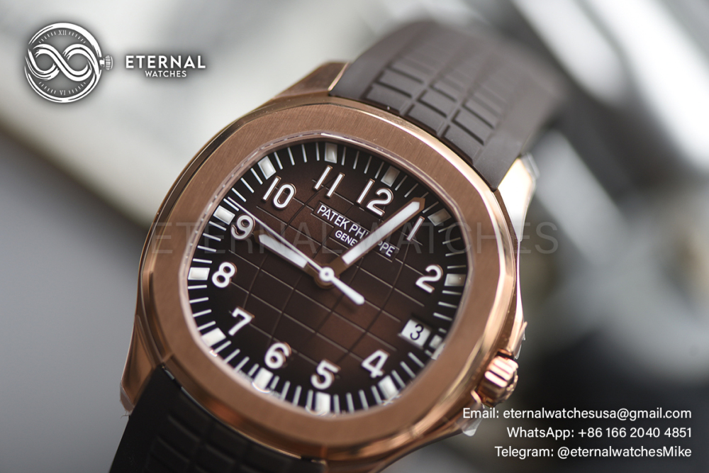 PATEK PHILIPPE - SUPER CLONE Aquanaut 5167 40mm RG/RU Brown Dial DDF DD330 (Weight Adjusted)