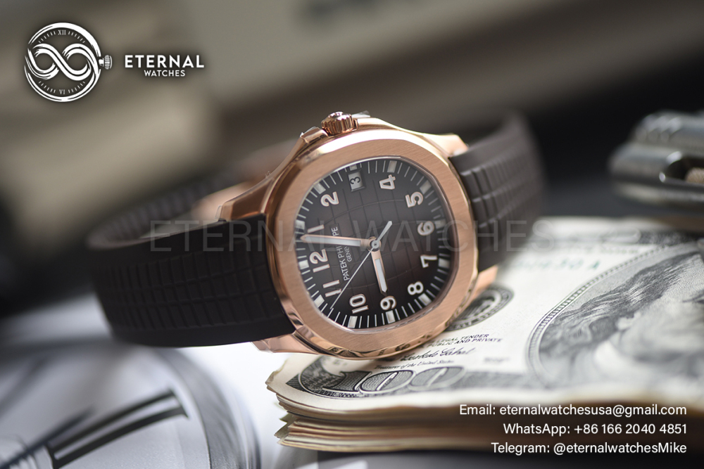 PATEK PHILIPPE - SUPER CLONE Aquanaut 5167 40mm RG/RU Brown Dial DDF DD330 (Weight Adjusted)