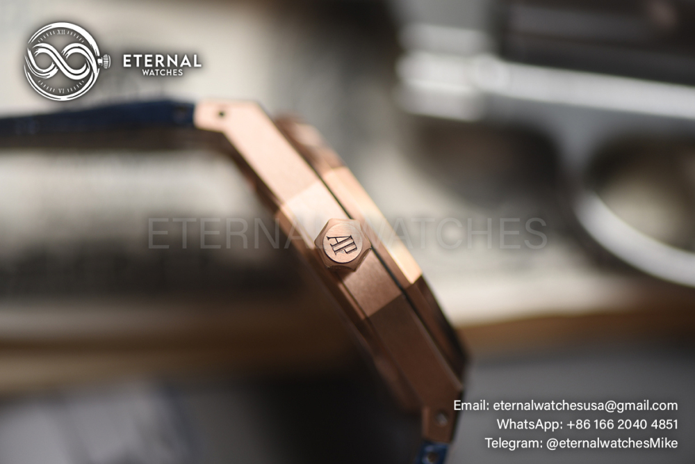 AUDEMARS PIGUET - SUPER CLONE Royal Oak 41mm 15510 RG/LE Blue/Stk DDF DD4302 (SW Dial Weight Adjusted)