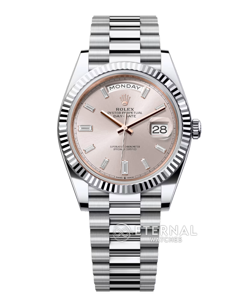 ROLEX - SUPER CLONE DayDate 228239 40mm SS/SS Rose/Dia KF 2836 (Weight Adjusted)
