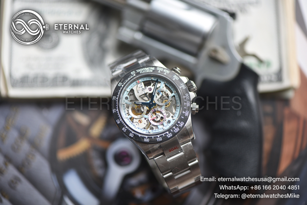 ROLEX - SUPER CLONE La Montoya Daytona Artisans 40mm SS/SS Sketelon Dial Blue SONIC DD4802