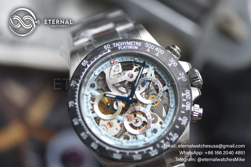 ROLEX - SUPER CLONE La Montoya Daytona Artisans 40mm SS/SS Sketelon Dial Blue SONIC DD4802