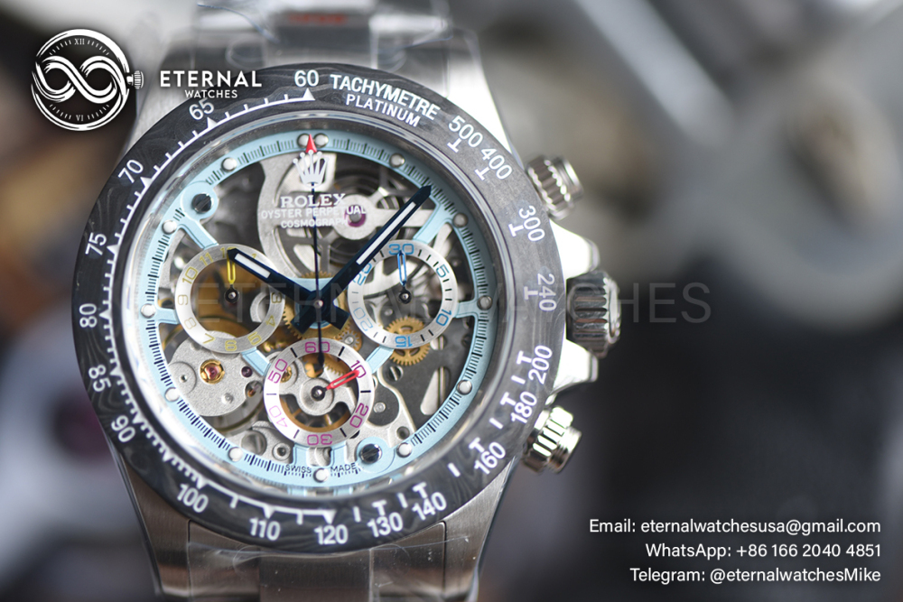 ROLEX - SUPER CLONE La Montoya Daytona Artisans 40mm SS/SS Sketelon Dial Blue SONIC DD4802