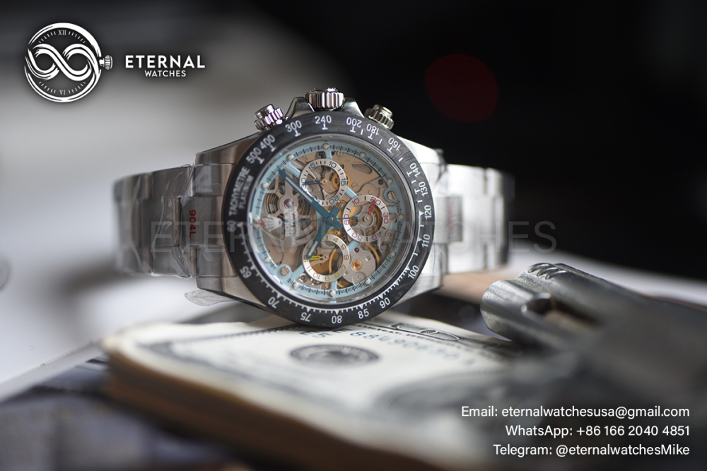 ROLEX - SUPER CLONE La Montoya Daytona Artisans 40mm SS/SS Sketelon Dial Blue SONIC DD4802