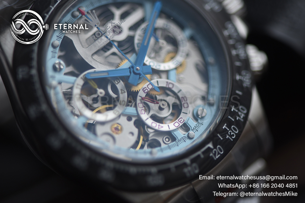 ROLEX - SUPER CLONE La Montoya Daytona Artisans 40mm SS/SS Sketelon Dial Blue SONIC DD4802