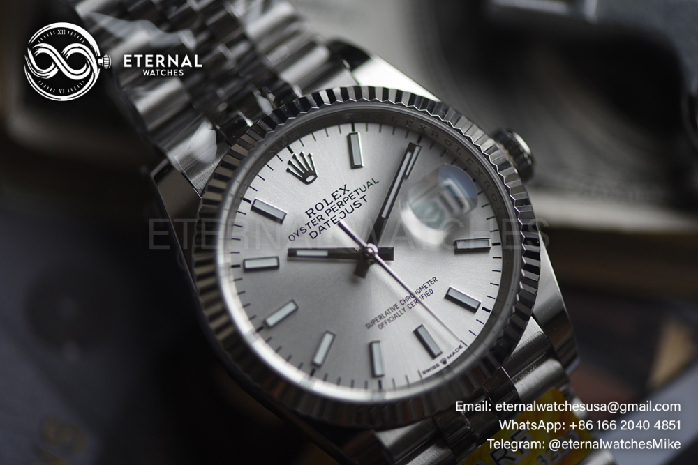 ROLEX - SUPER CLONE Datejust 126334 41mm Oys SS/SS Silver/Stk ARF DD3235