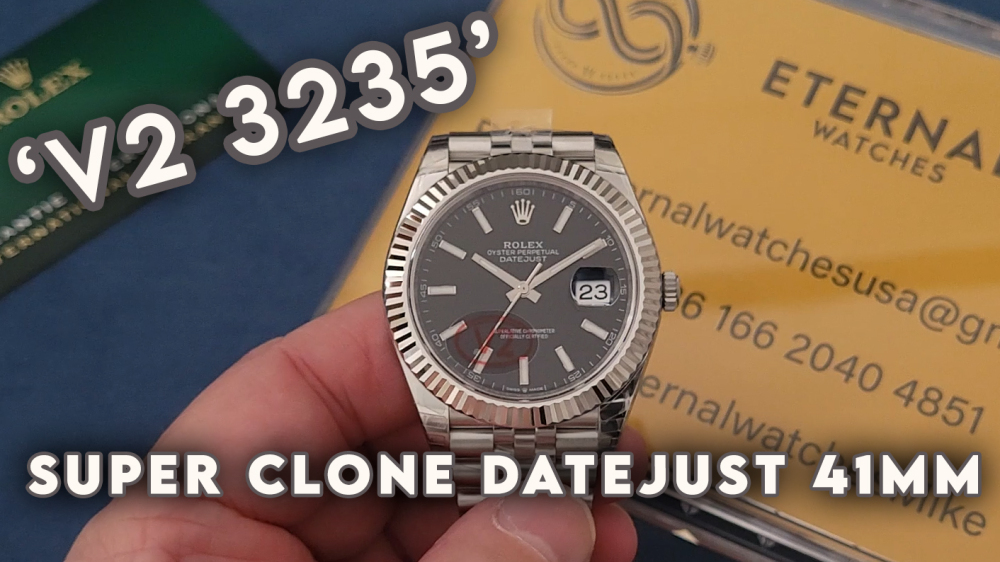 ROLEX - SUPER CLONE DateJust 126334 41mm SS/STK Black Dial V2 VSF 3235
