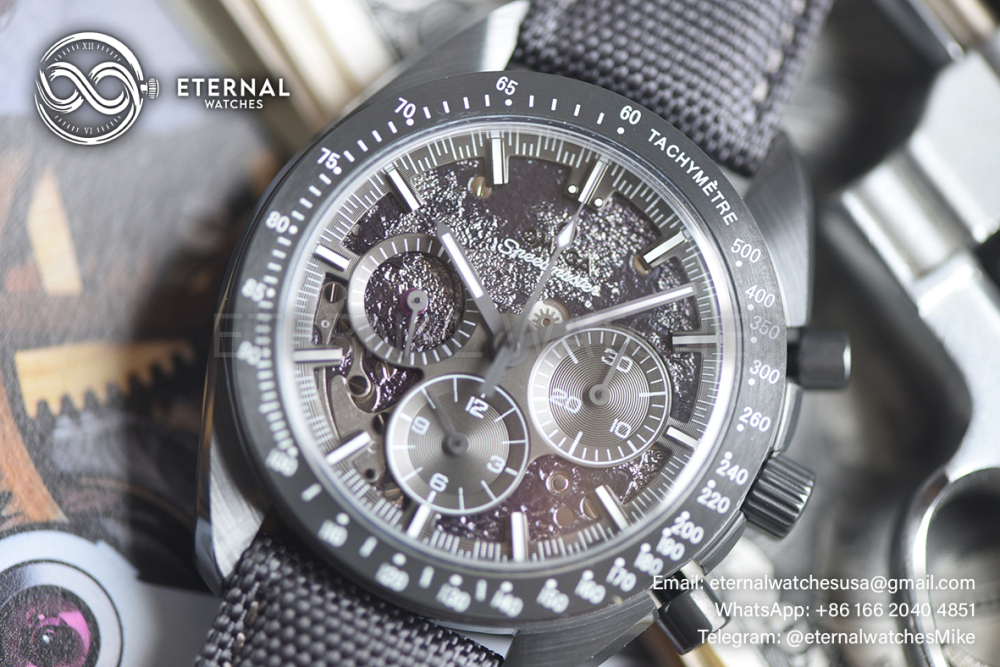 OMEGA - SUPER CLONE SpeedMaster DSOM 44mm Cer/LE Grey Dial BLS A1869