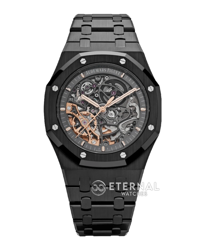 AUDEMARS PIGUET - SUPER MOD Royal Oak 15416CE 41mm Cer/Cer Skeleton Dial 3132 Free Sprung
