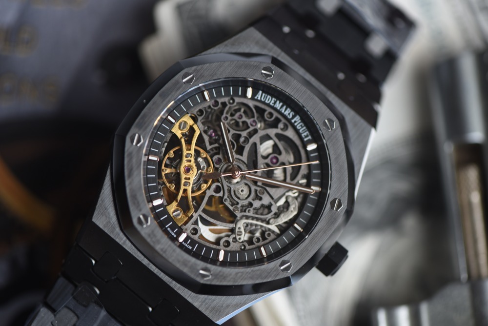 AUDEMARS PIGUET - SUPER MOD Royal Oak 15416CE 41mm Cer/Cer Skeleton Dial 3132 Free Sprung