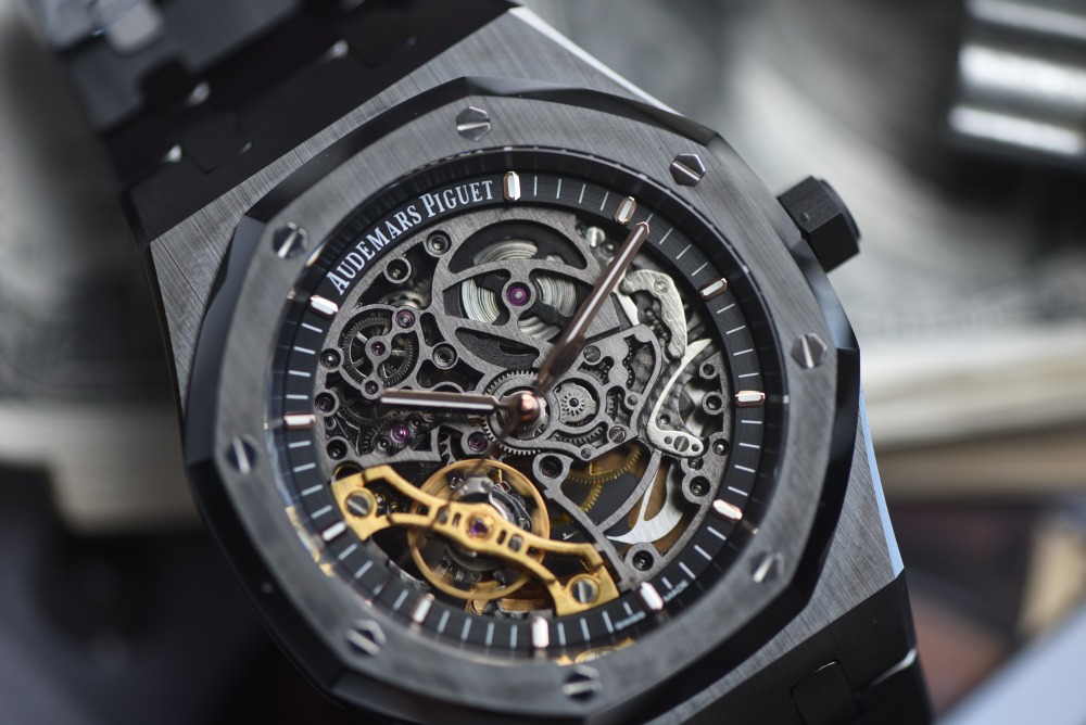 AUDEMARS PIGUET - SUPER MOD Royal Oak 15416CE 41mm Cer/Cer Skeleton Dial 3132 Free Sprung