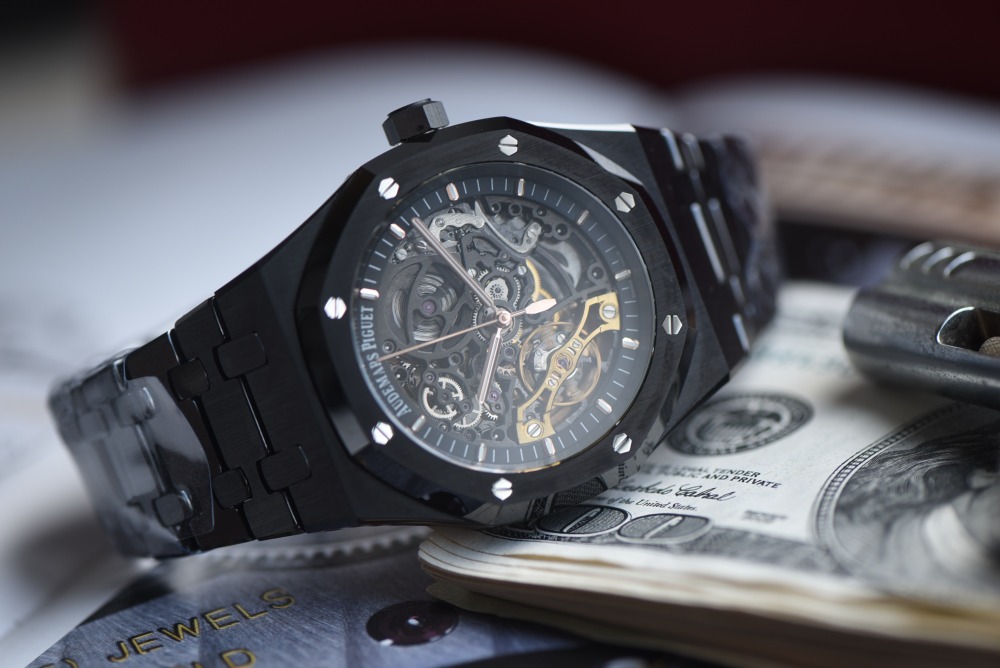 AUDEMARS PIGUET - SUPER MOD Royal Oak 15416CE 41mm Cer/Cer Skeleton Dial 3132 Free Sprung