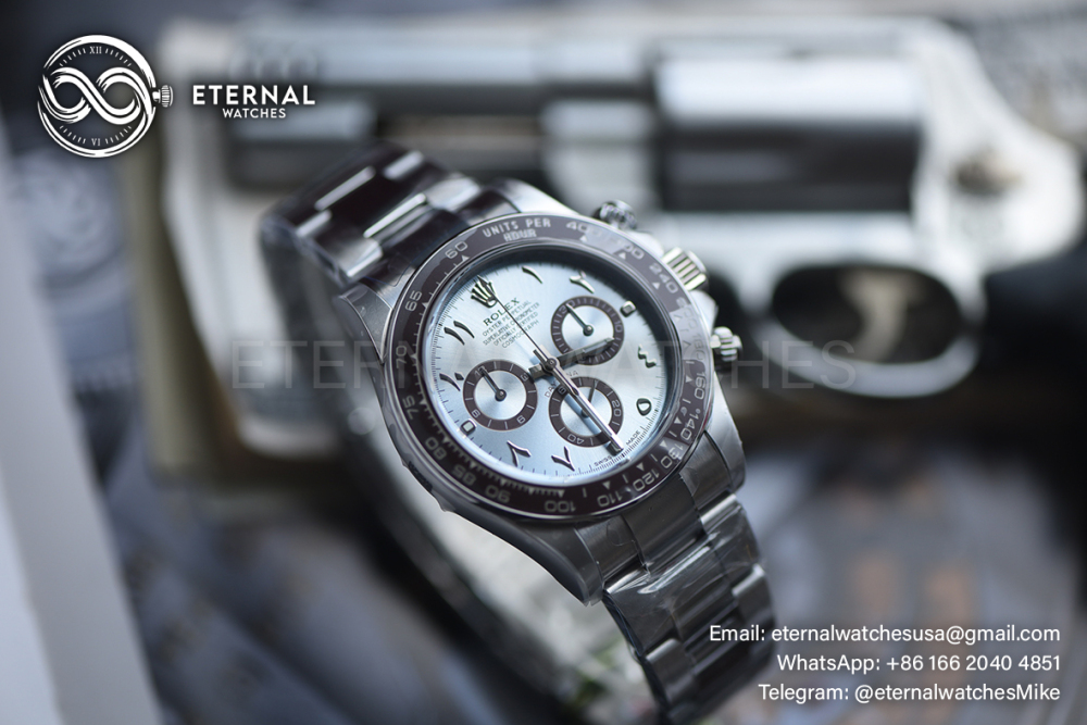ROLEX - SUPER CLONE Daytona 126506 40mm SS Ice Blue V3 RCF 4131 (Weight Adjusted)