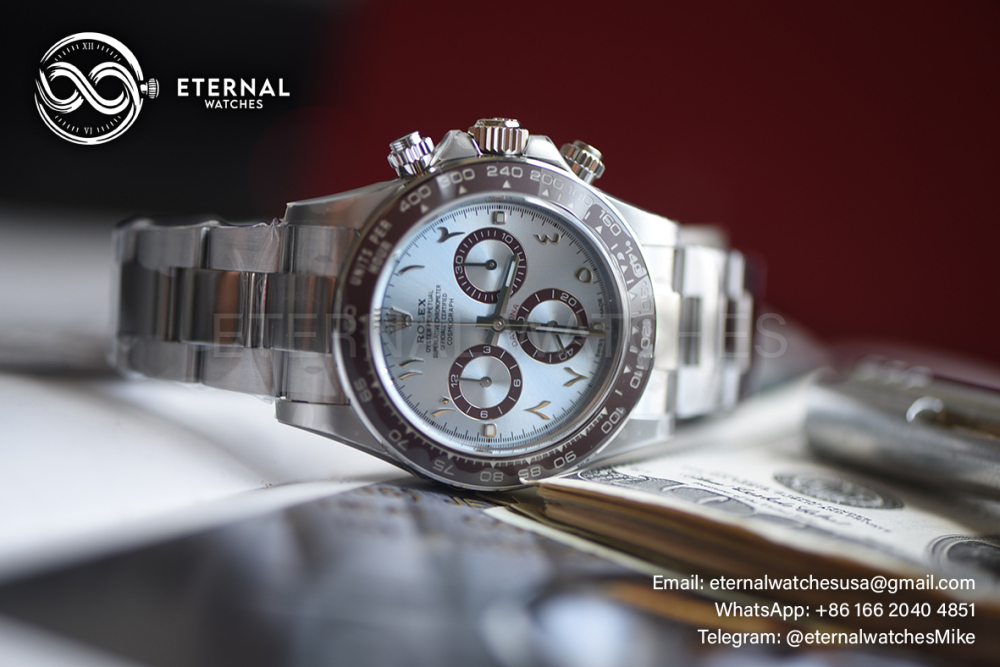 ROLEX - SUPER CLONE Daytona 126506 40mm SS Ice Blue V3 RCF 4131 (Weight Adjusted)
